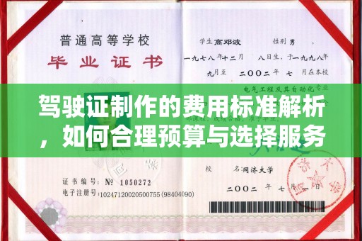 后龙驾驶证制作的费用标准解析，如何合理预算与选择服务